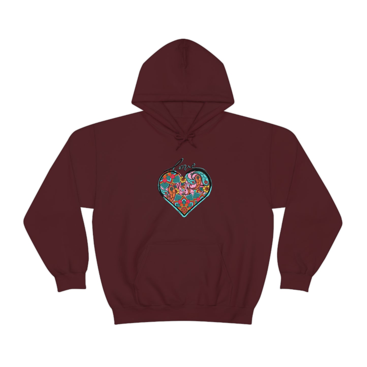 Zen Love (Back Version) - Unisex Heavy Blend™ Hooded Sweatshirt